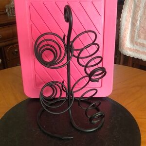 Wrought Iron 4 Bottle Wine Rack 16”x9.5”